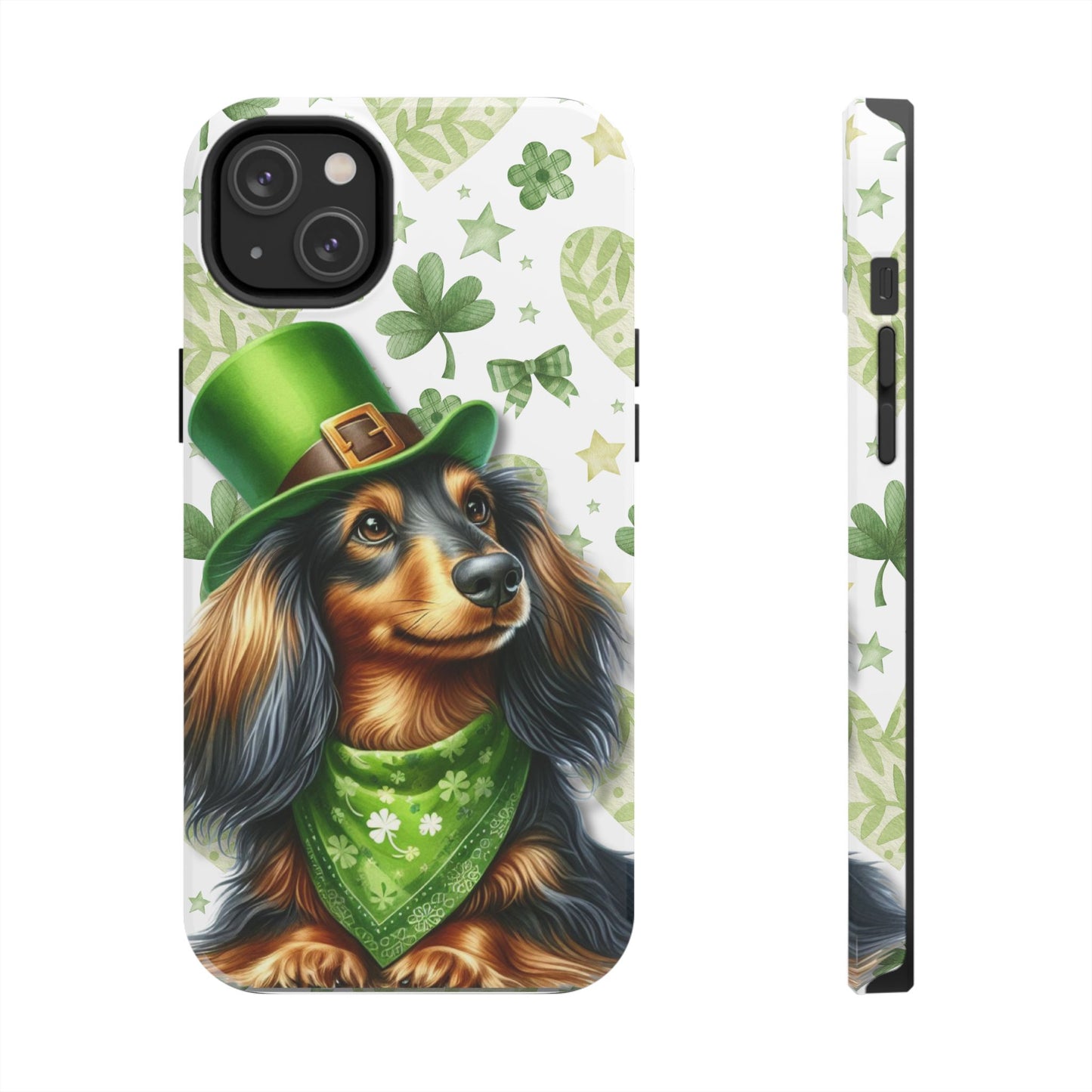 St Patricks Cute Dachshund Phone Case Dog Lover Gift Tough Phone Cover Patty