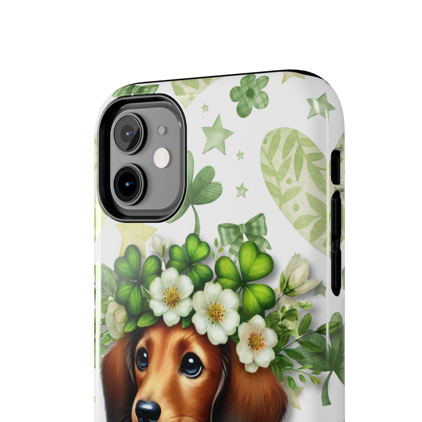 St Patricks Cute Dachshund Phone Case Dog Lover Gift Tough Phone Cover Patty