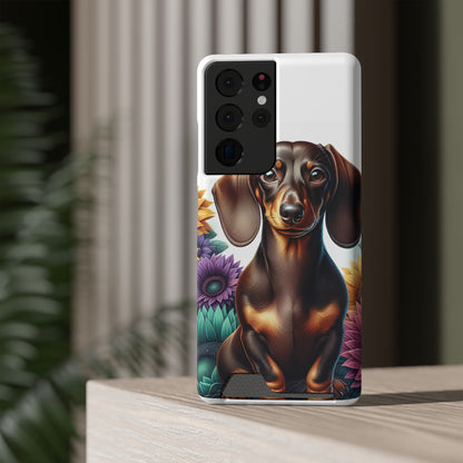 Dachshund Phone Case, Trendy Wallet Case for Dog Lovers, Cute Card Holder Cover, Animal Print Accessory, Slim Protective