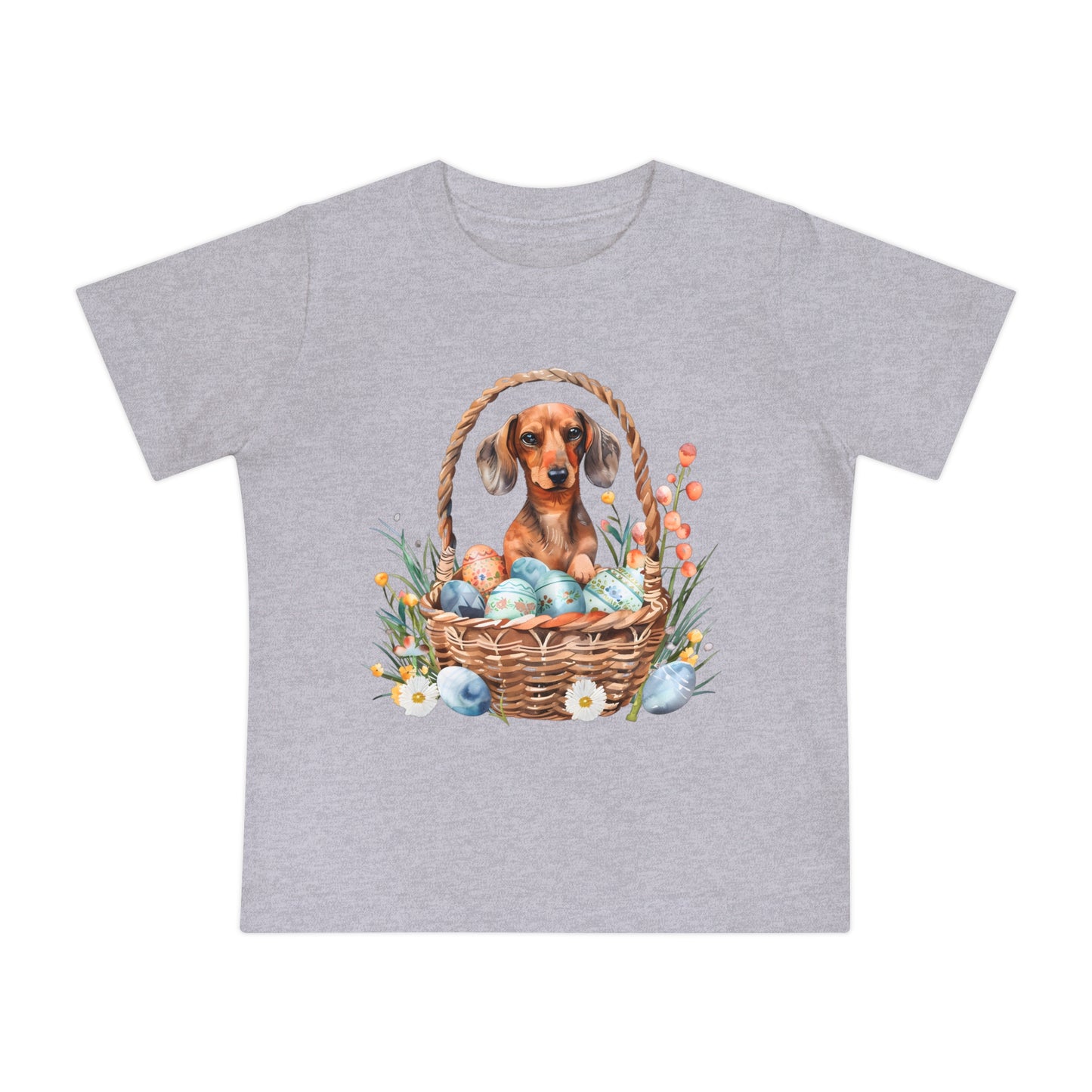 Girl Puppy Baby T-Shirt, Cute Dog Doxie Toddler Dachshund