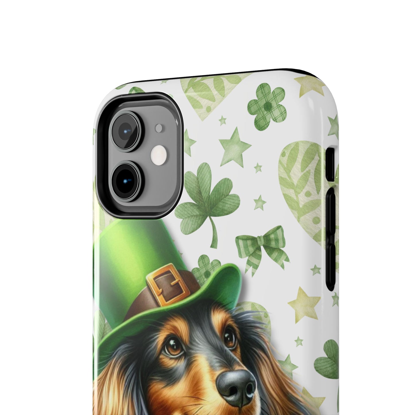 St Patricks Cute Dachshund Phone Case Dog Lover Gift Tough Phone Cover Patty