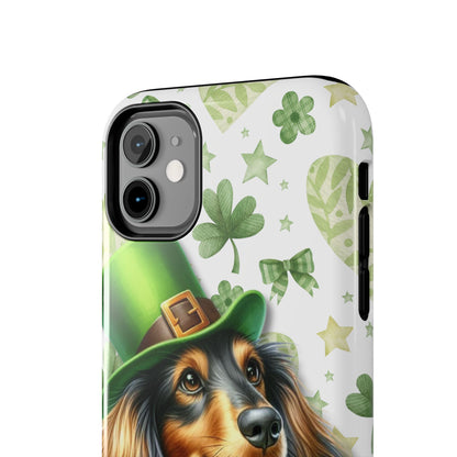 St Patricks Cute Dachshund Phone Case Dog Lover Gift Tough Phone Cover Patty