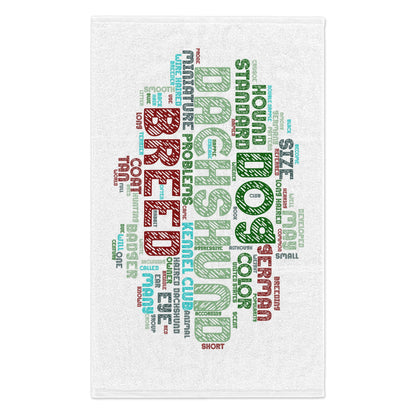 Dachshund Word Art Rally Towel, Perfect for Dog Lovers, Pet Shows, Gifts for Dog