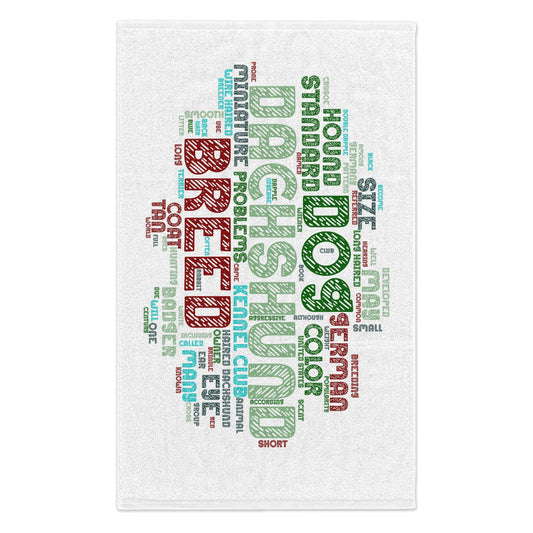 Dachshund Word Art Rally Towel, Perfect for Dog Lovers, Pet Shows, Gifts for Dog