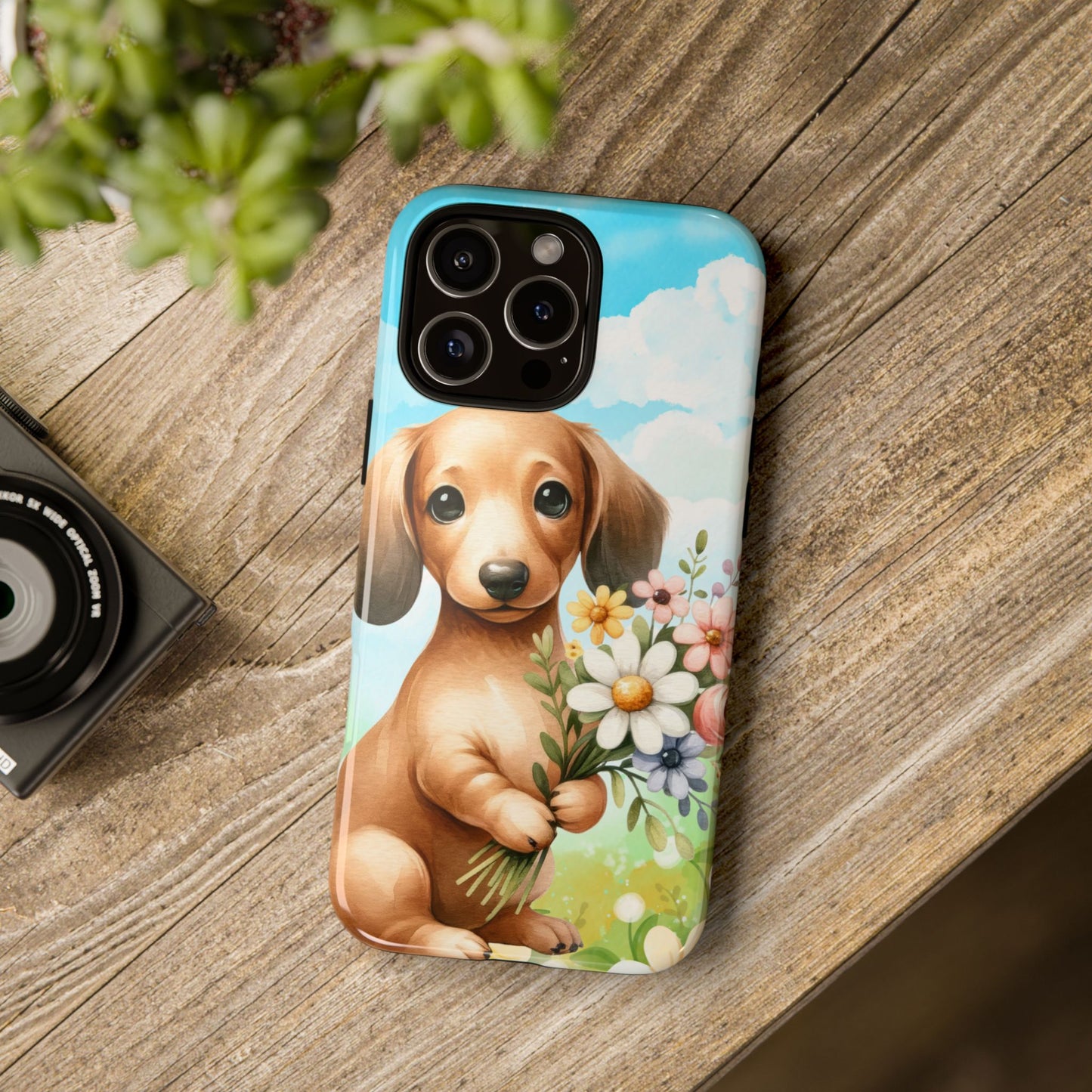 Watercolor Dachshund Dog Phone Case - Rescue Dog Apple Pixel Galaxy Spring