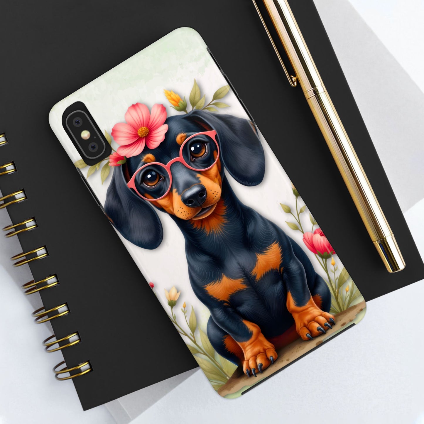 Cute Dachshund Phone Case, Dog Lover Gift, Tough Phone Cover, Pet Accessory,