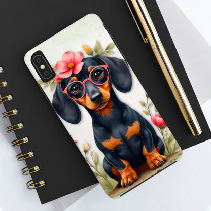 Cute Dachshund Phone Case, Dog Lover Gift, Tough Phone Cover, Pet Accessory,