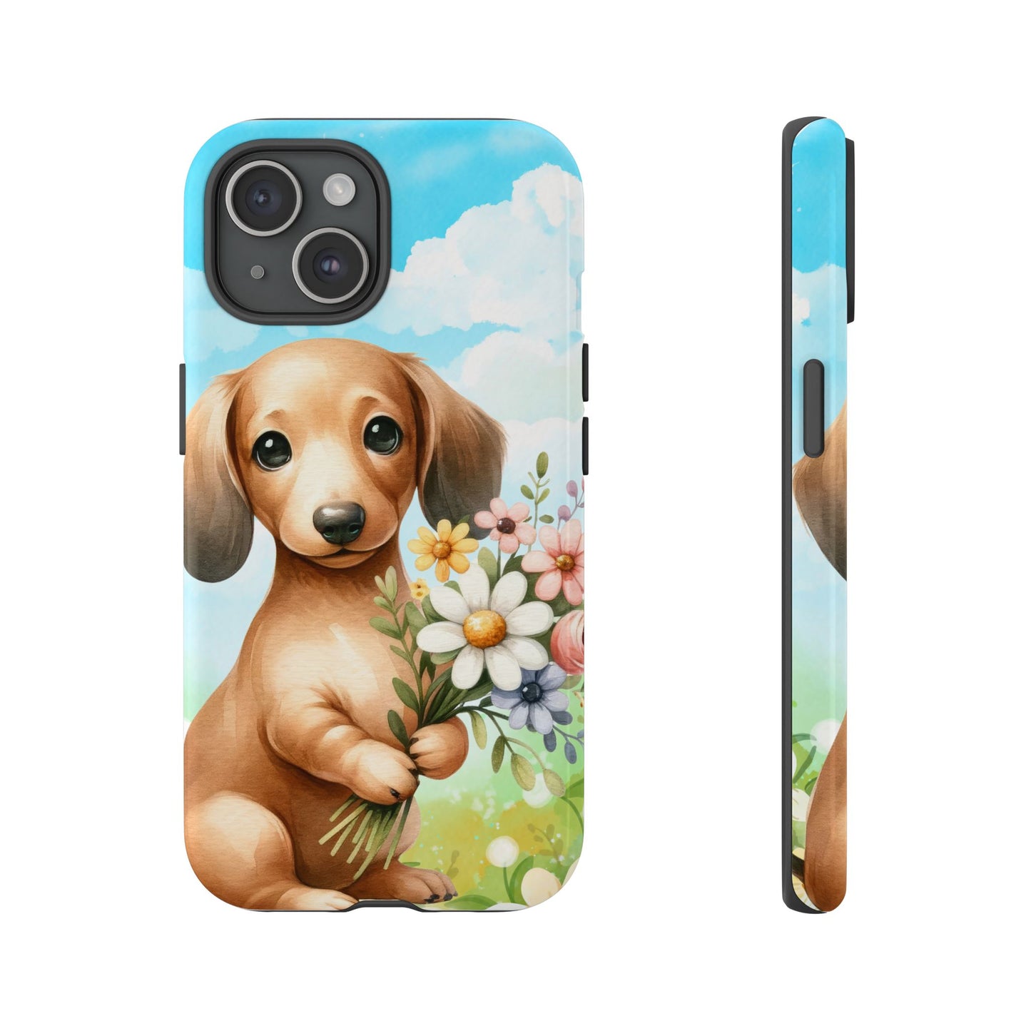 Watercolor Dachshund Dog Phone Case - Rescue Dog Apple Pixel Galaxy Spring