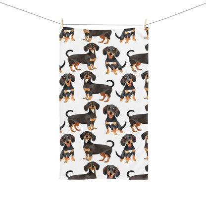 Dachshund Hand Towel, Cute Pet Bathroom Decor, Weiner Dog Tea Towel, Animal Lover Gift, Kitchen Dish Cloth
