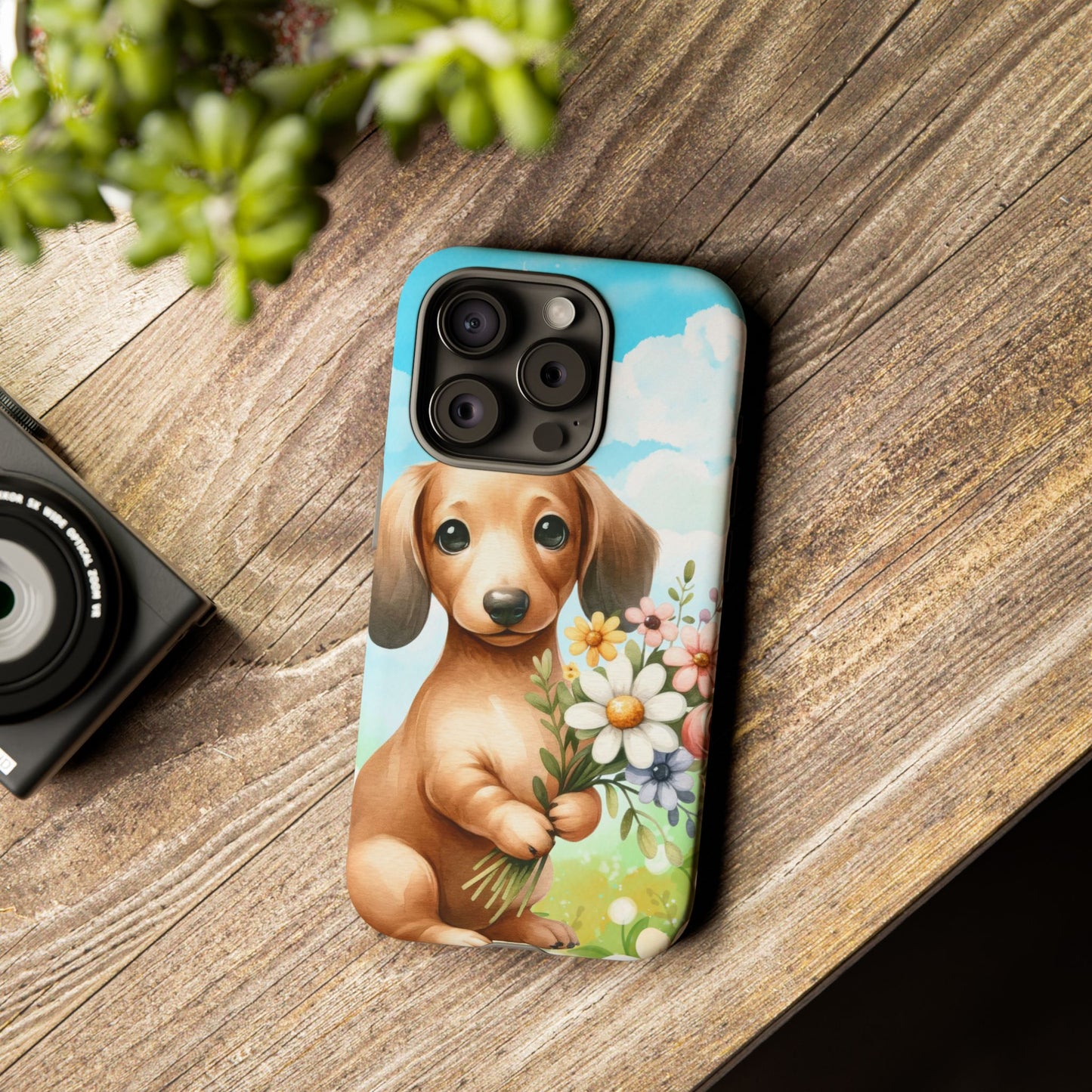 Watercolor Dachshund Dog Phone Case - Rescue Dog Apple Pixel Galaxy Spring