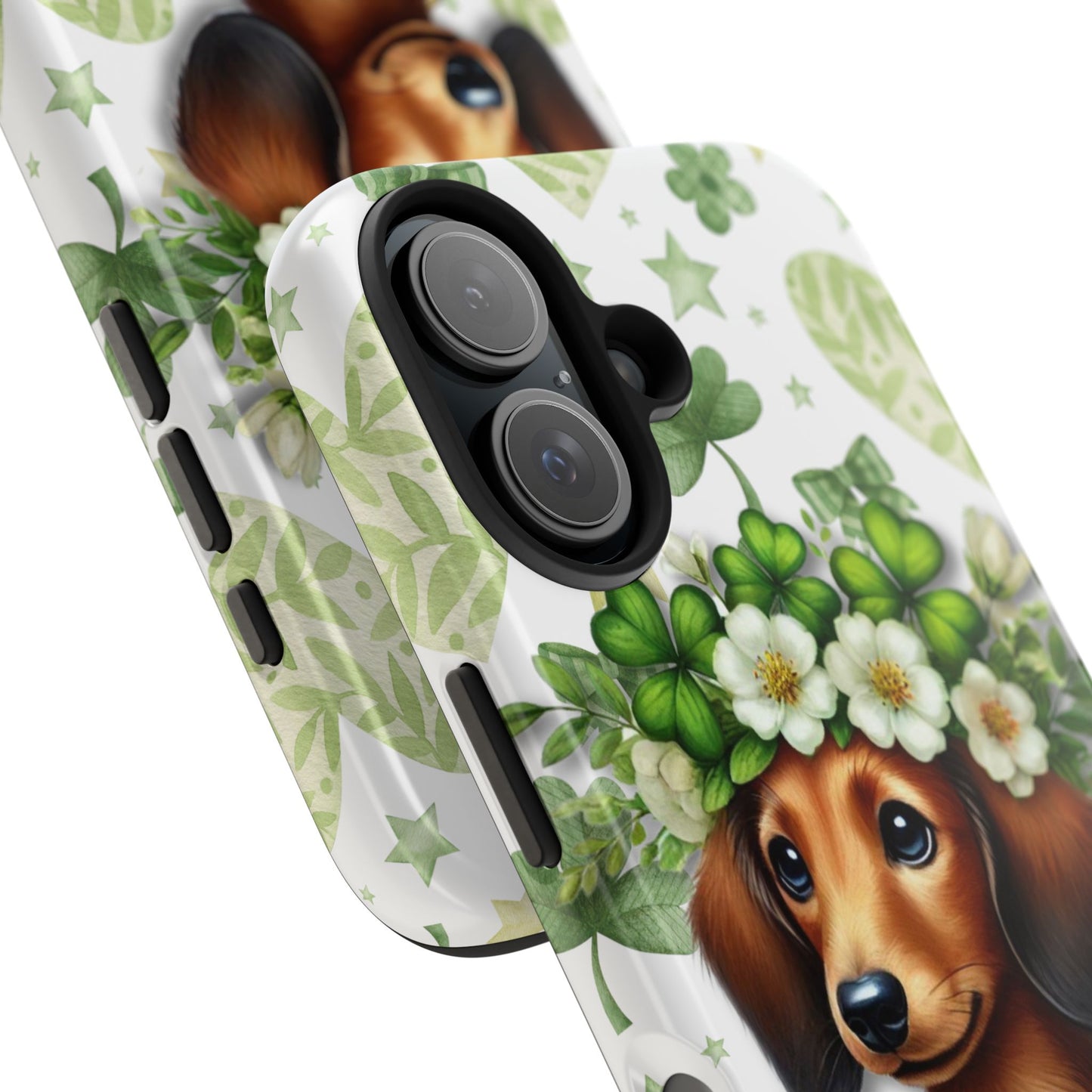 St Patricks Cute Dachshund Phone Case Dog Lover Gift Tough Phone Cover Patty