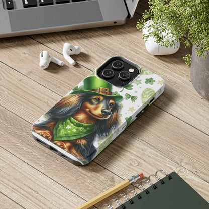 St Patricks Cute Dachshund Phone Case Dog Lover Gift Tough Phone Cover Patty