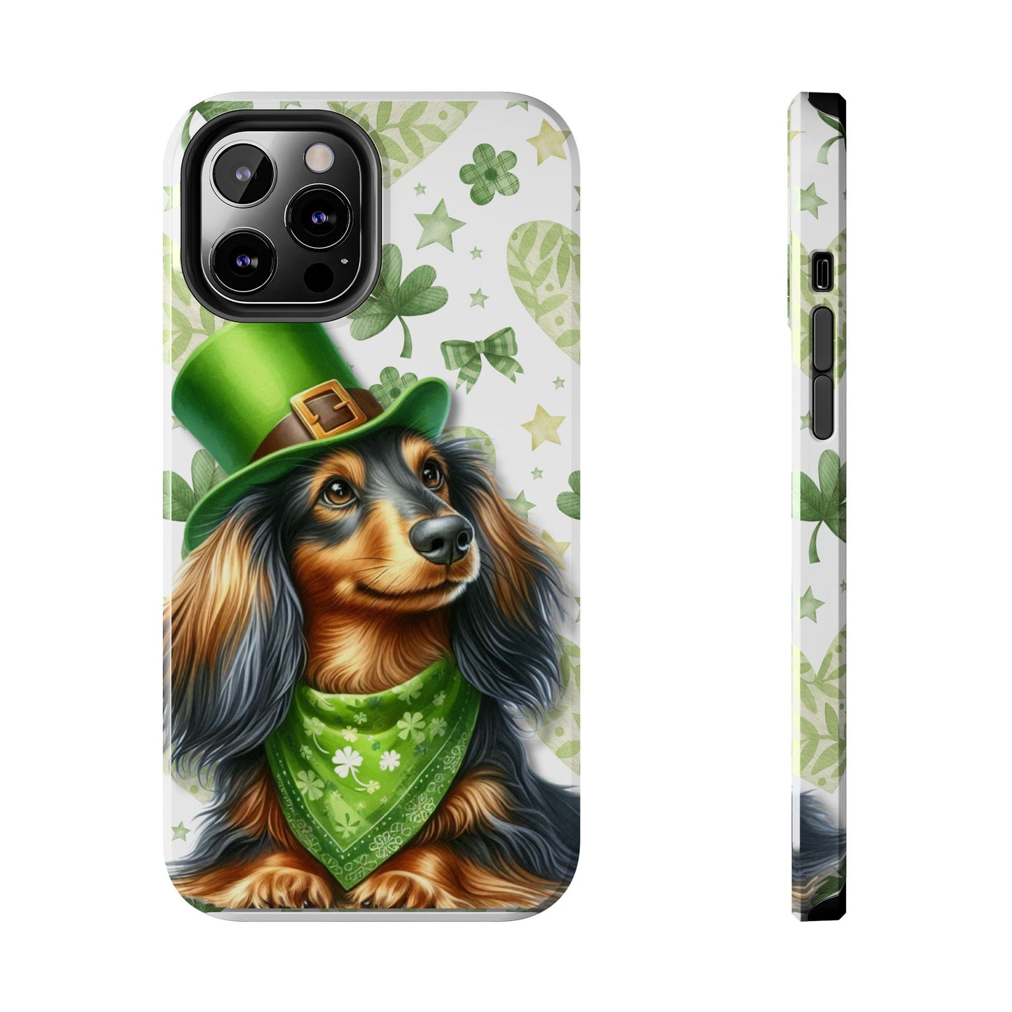 St Patricks Cute Dachshund Phone Case Dog Lover Gift Tough Phone Cover Patty