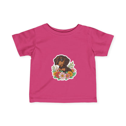 Floral Dachshund Infant Tee Toddler TShirt Cute Baby Shirt Dog Lover Gift Spring