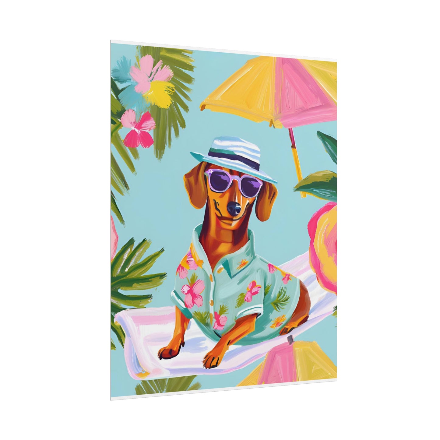 Sophisticated Dachshund Poster Dog Wall Art Animal Lover Game Room Decoration Weiner Dog
