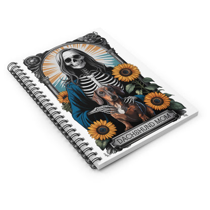 Tarot Dachshund Mom Art Inspired Spiral Notebook Pet Journal, Dog Lover Gift