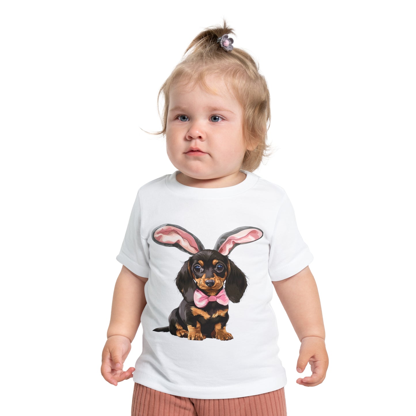 Easter Girl Puppy Baby T-Shirt, Cute Dog Doxie Toddler Dachshund