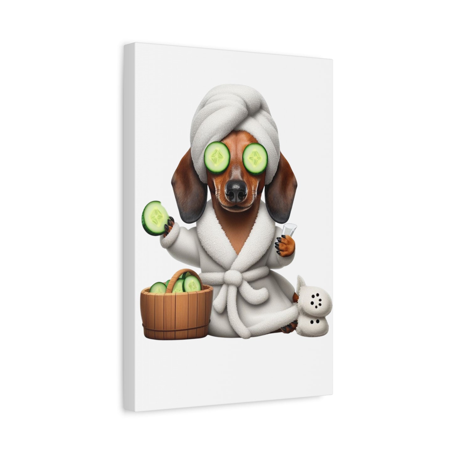 Canvas Print, Cute Dachshund in Bathrobe, Funny Animal Art, Home Decor, Dog Lover Gift, Wall Art, Nursery Decor