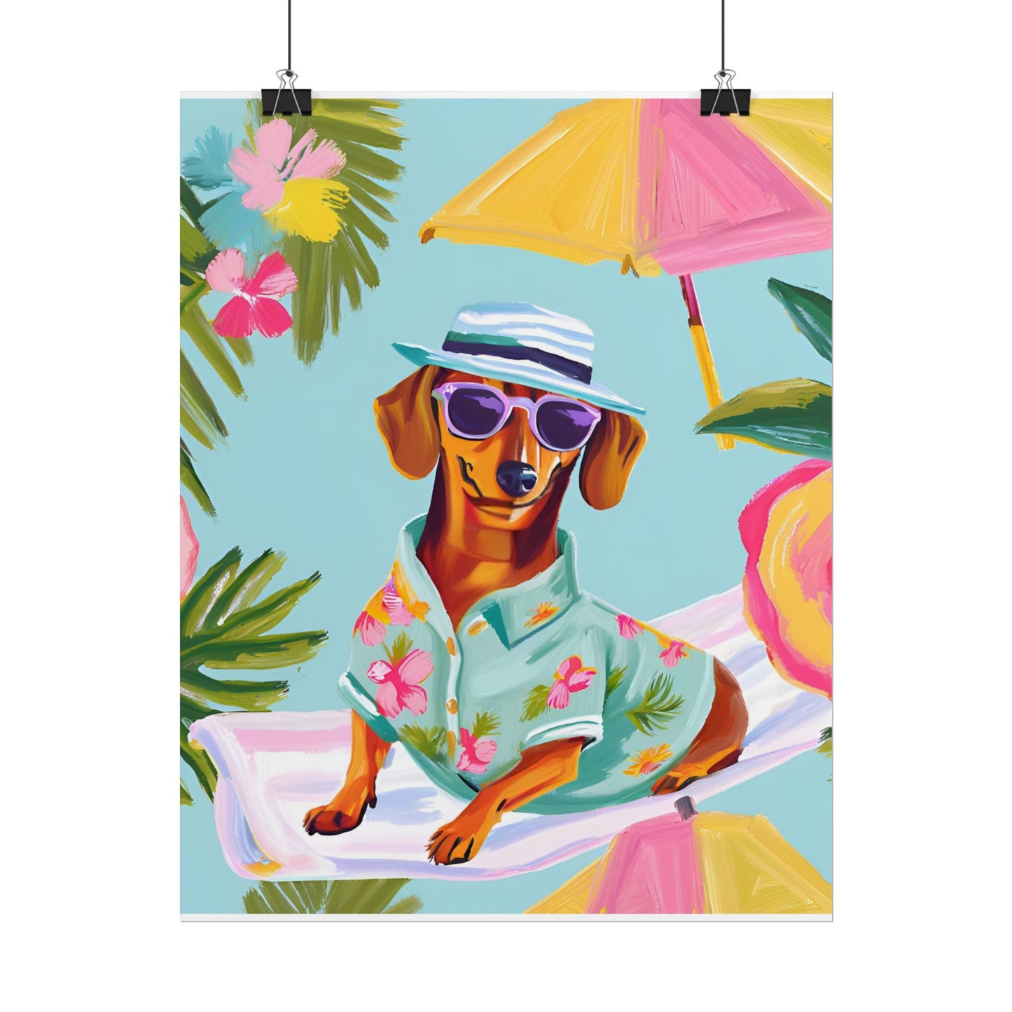 Sophisticated Dachshund Poster Dog Wall Art Animal Lover Game Room Decoration Weiner Dog