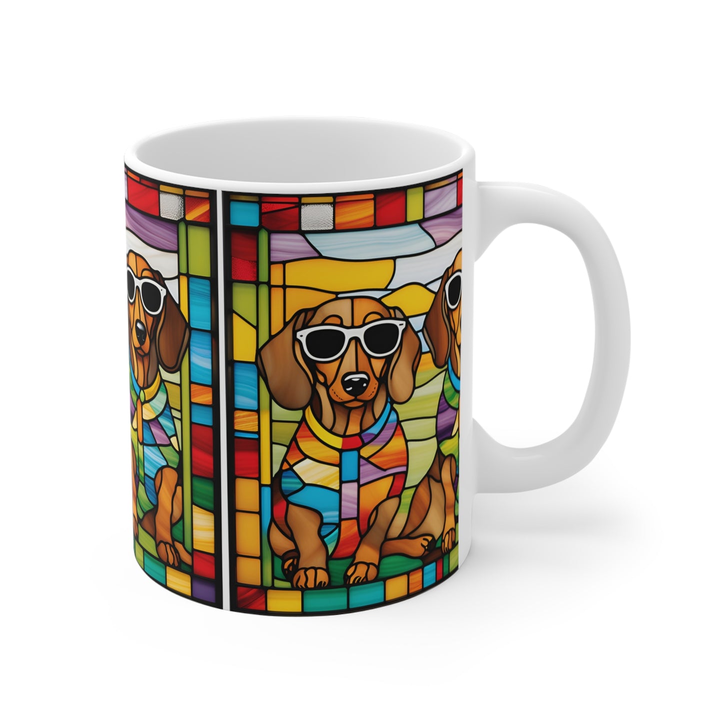 Colorful Dachshund Mug, Cute Dog Lover Gift, Fun Coffee Cup, Pet Owner Decor, Animal Lover's Treat