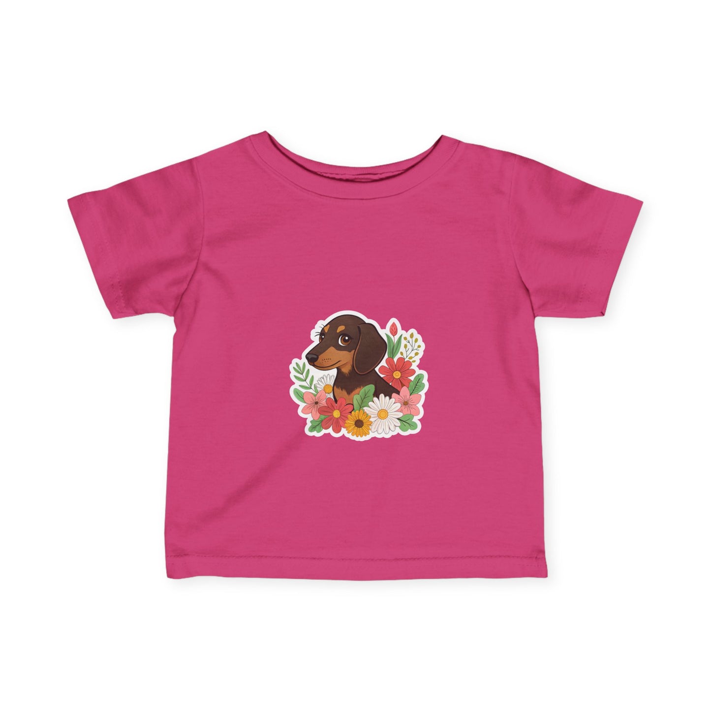 Floral Dachshund Infant Tee, Toddler T-Shirt, Cute Baby Shirt, Dog Lover Gift,