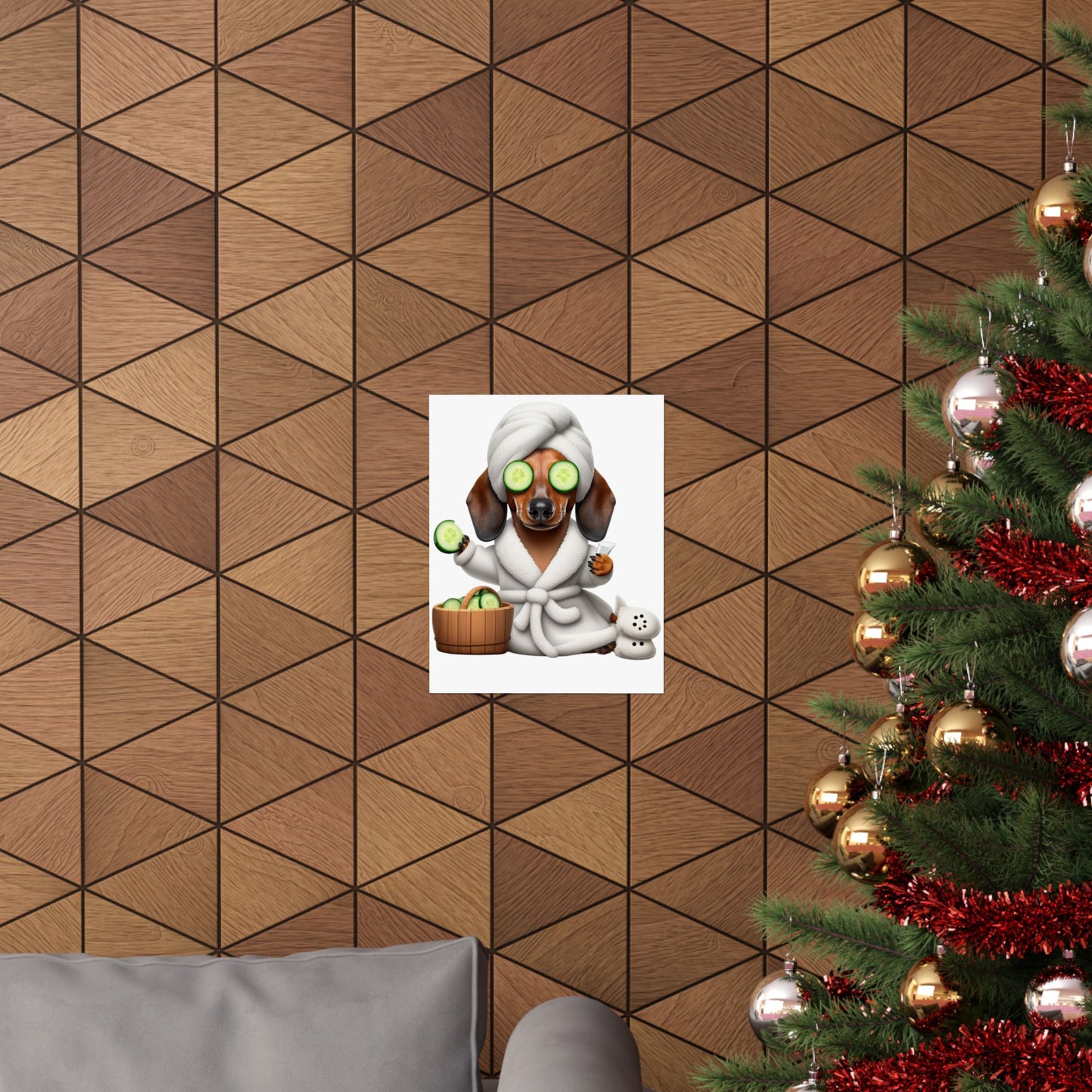 Weiner Dog in a Bathrobe Matte Vertical Posters Dachshund Weiner Dog