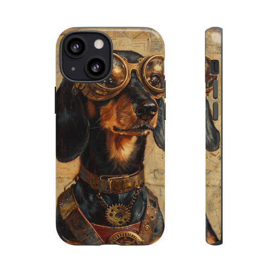 Steam Punk Dachshund Mens Phone Case - Dog Apple Pixel Galaxy