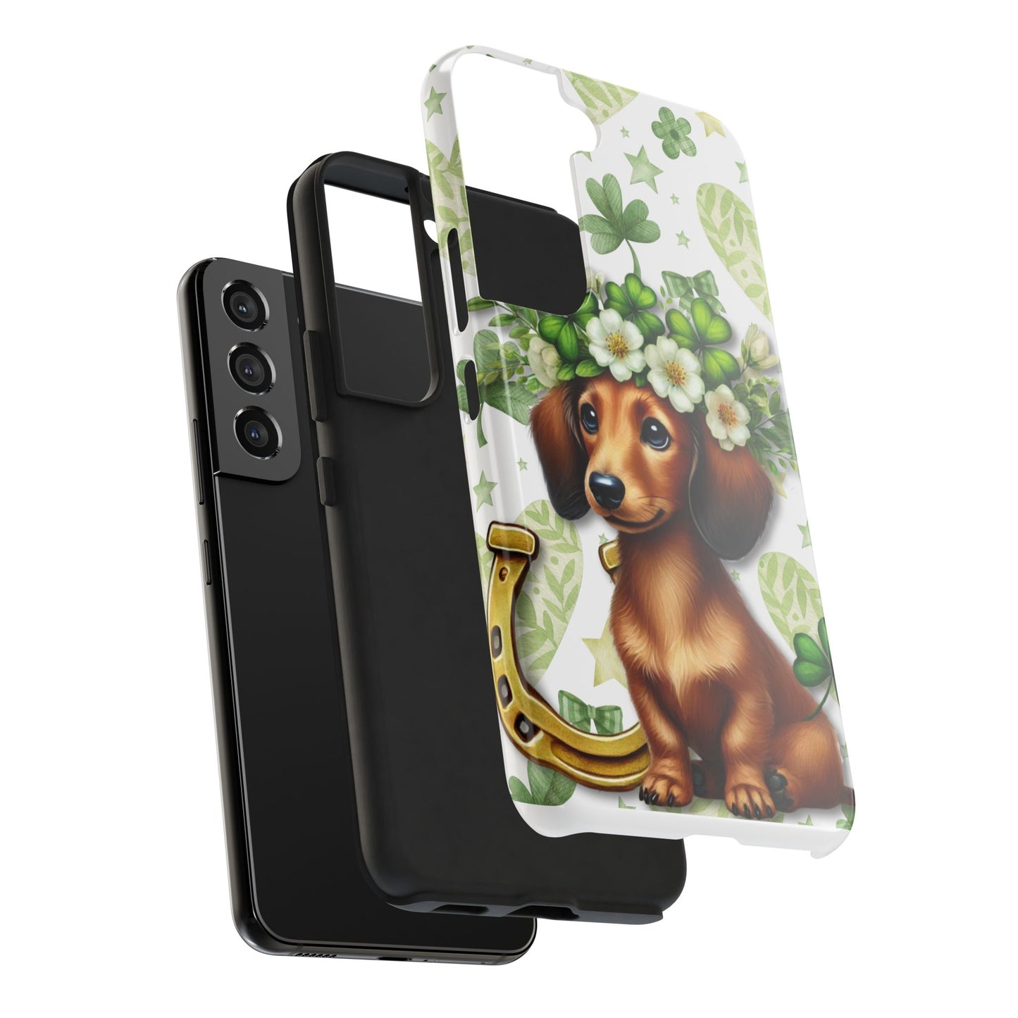St Patricks Cute Dachshund Phone Case Dog Lover Gift Tough Phone Cover Patty