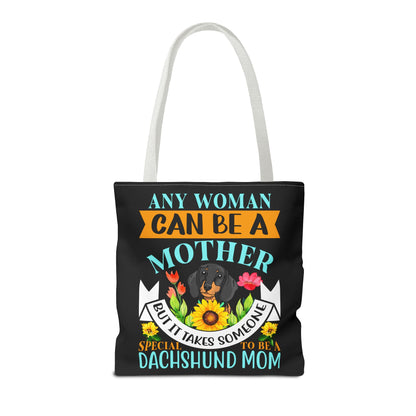 Mom Dachshund Puppy Tote Bag Bright and Cheerful Weiner Doxie