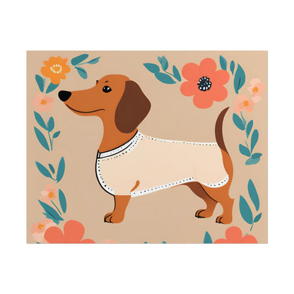 Sophisticated Dachshund Poster Dog Wall Art Animal Lover Game Room Decoration Weiner Dog Horizontal