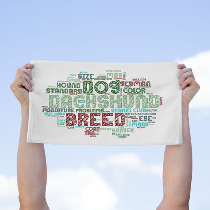 Dachshund Word Art Rally Towel, Perfect for Dog Lovers, Pet Shows, Gifts for Dog