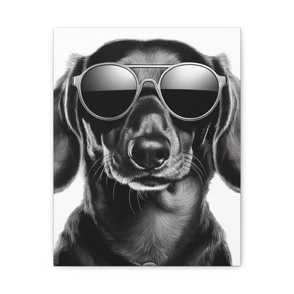 Stylish Dog Canvas Wall Art Dog Lover Gift Home Decor, Black and White Game Room