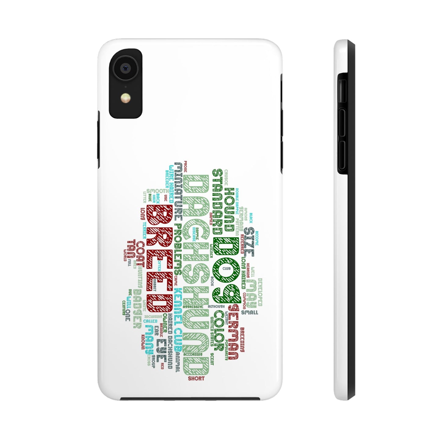 Dachshund Phone Case Dog Lover Gift Tough Phone Cover Doxie Word Art