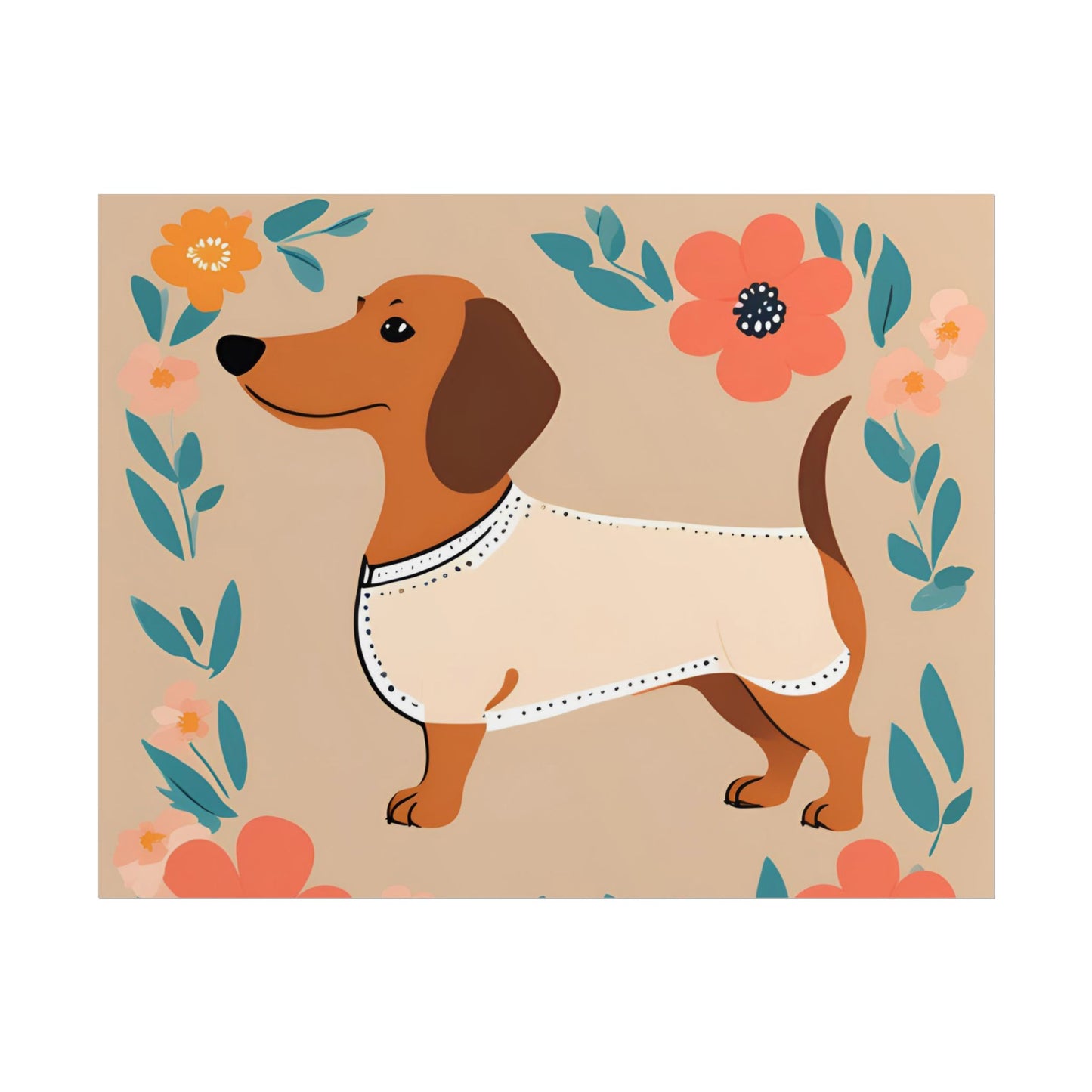 Sophisticated Dachshund Poster Dog Wall Art Animal Lover Game Room Decoration Weiner Dog Horizontal