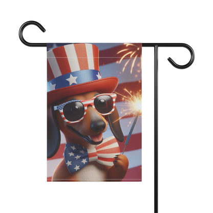 USA Garden Flag Dog Mom Banner Home Decor Dachshund Red Hair
