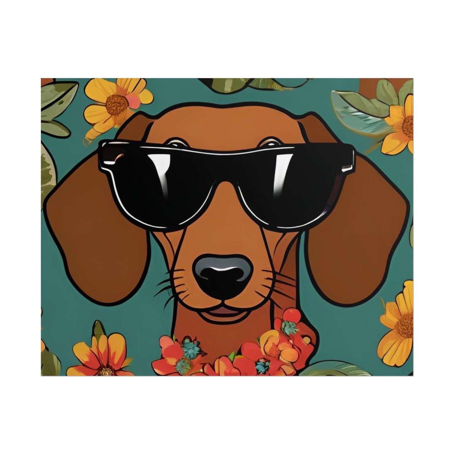 Dachshund Poster Dog Wall Art Animal Lover Game Room Decoration Weiner Dog Horizontal