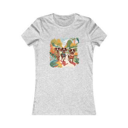 Orange Women's Tee Floral Dachshund Spring Ready Shirt