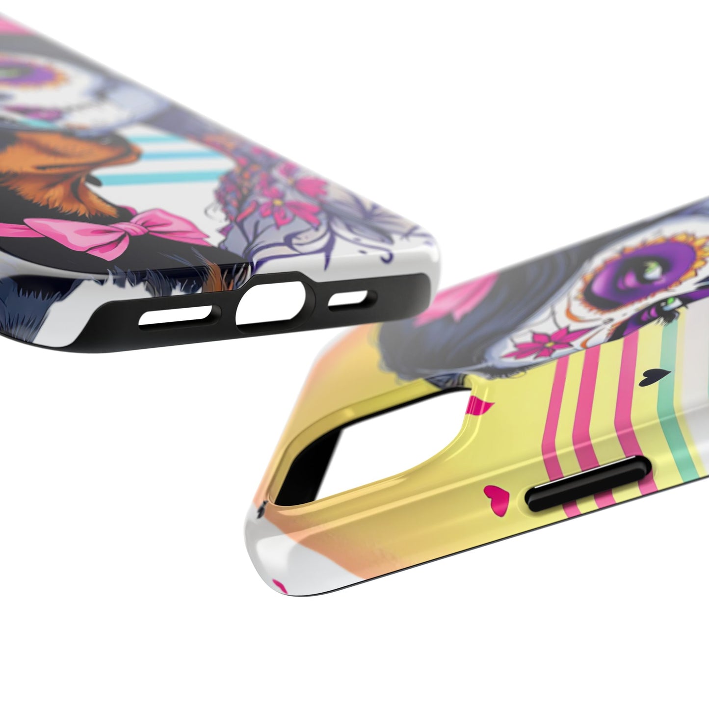 Cute Dachshund Phone Case Dog Lover Gift Tough Phone Cover Doxie Skull