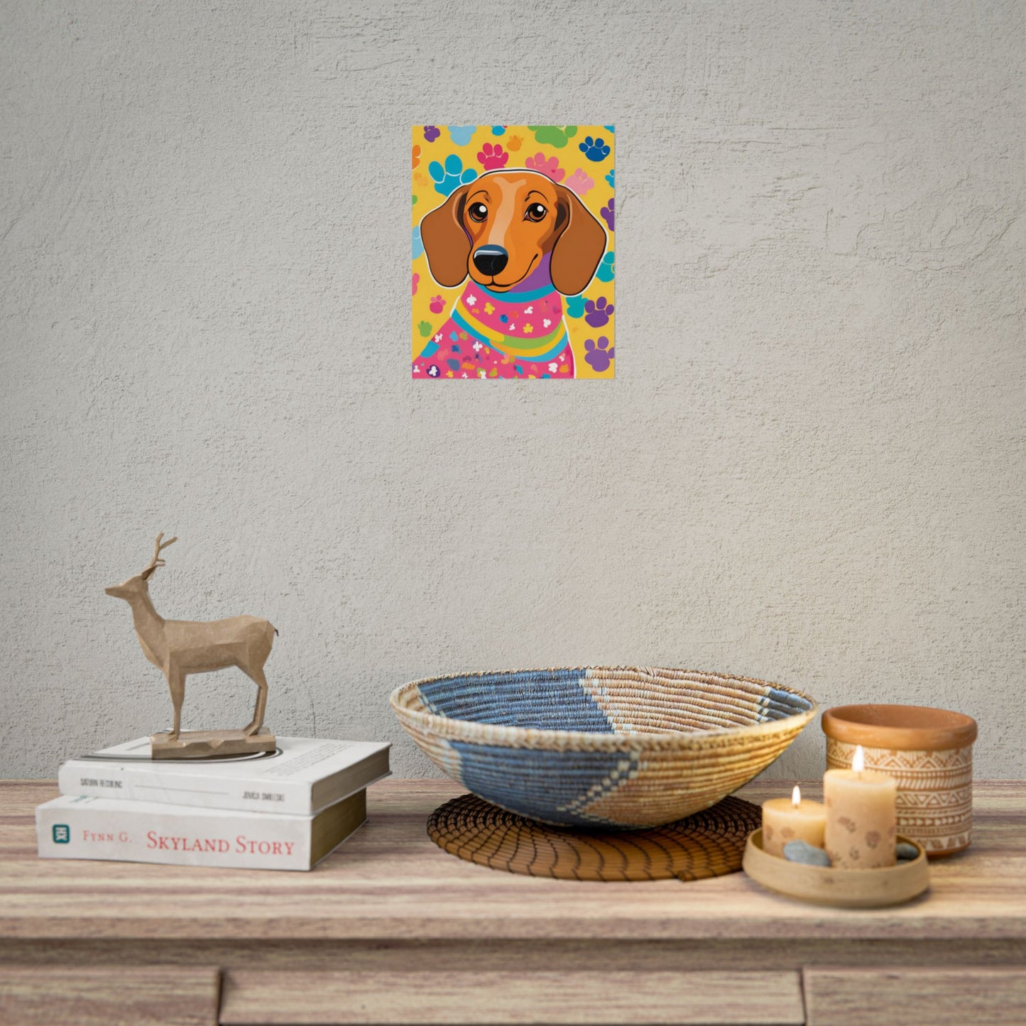 Dachshund Poster Dog Wall Art Animal Lover Kids Room Decoration Girls