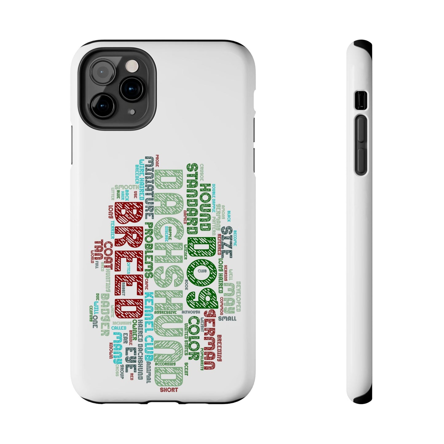Dachshund Phone Case Dog Lover Gift Tough Phone Cover Doxie Word Art