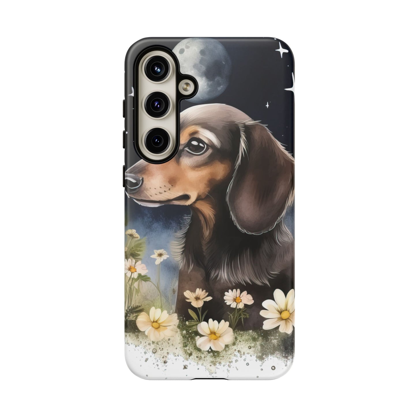 Vibrant Dachshund Moonlight Phone Case - Dog Apple Pixel Galaxy