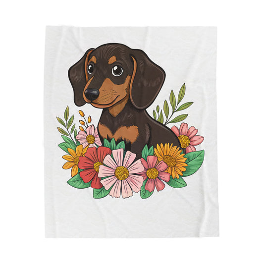 Custom Dachshund Blanket Soft Doxie Puppy Mom Gift Black and Tan