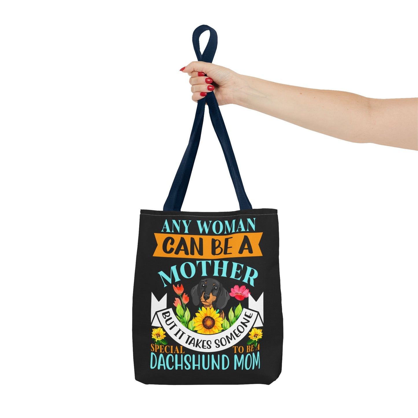 Mom Dachshund Puppy Tote Bag Bright and Cheerful Weiner Doxie