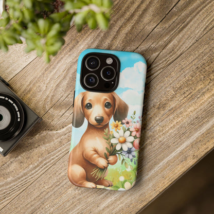 Watercolor Dachshund Dog Phone Case - Rescue Dog Apple Pixel Galaxy Spring