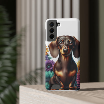 Dachshund Phone Case, Trendy Wallet Case for Dog Lovers, Cute Card Holder Cover, Animal Print Accessory, Slim Protective