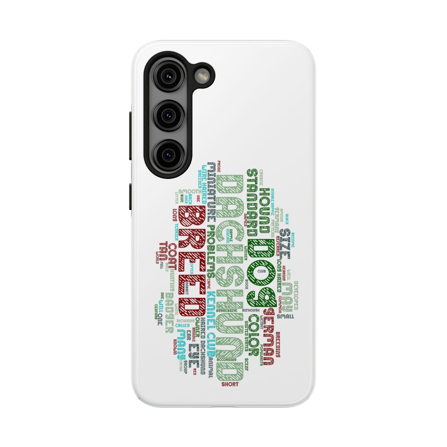 Dachshund Phone Case Dog Lover Gift Tough Phone Cover Doxie Word Art