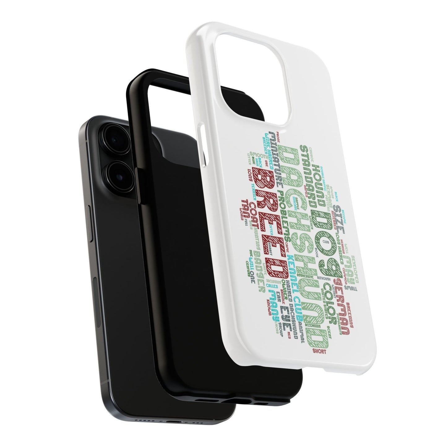 Dachshund Phone Case Dog Lover Gift Tough Phone Cover Doxie Word Art