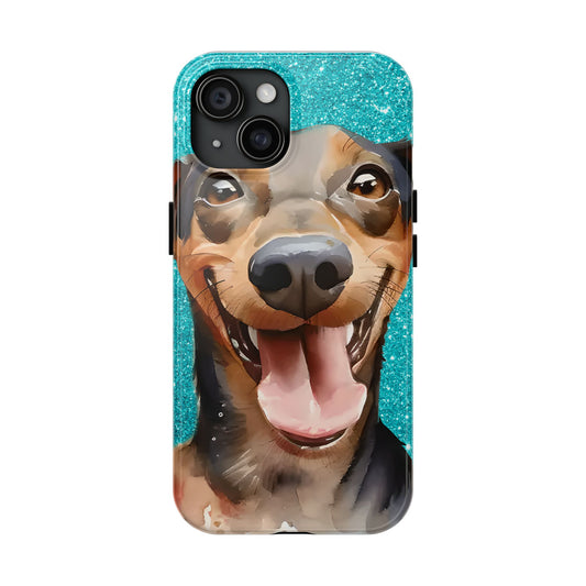 Bright Colorful Dachshund iPhone 15 Tough Phone Cases