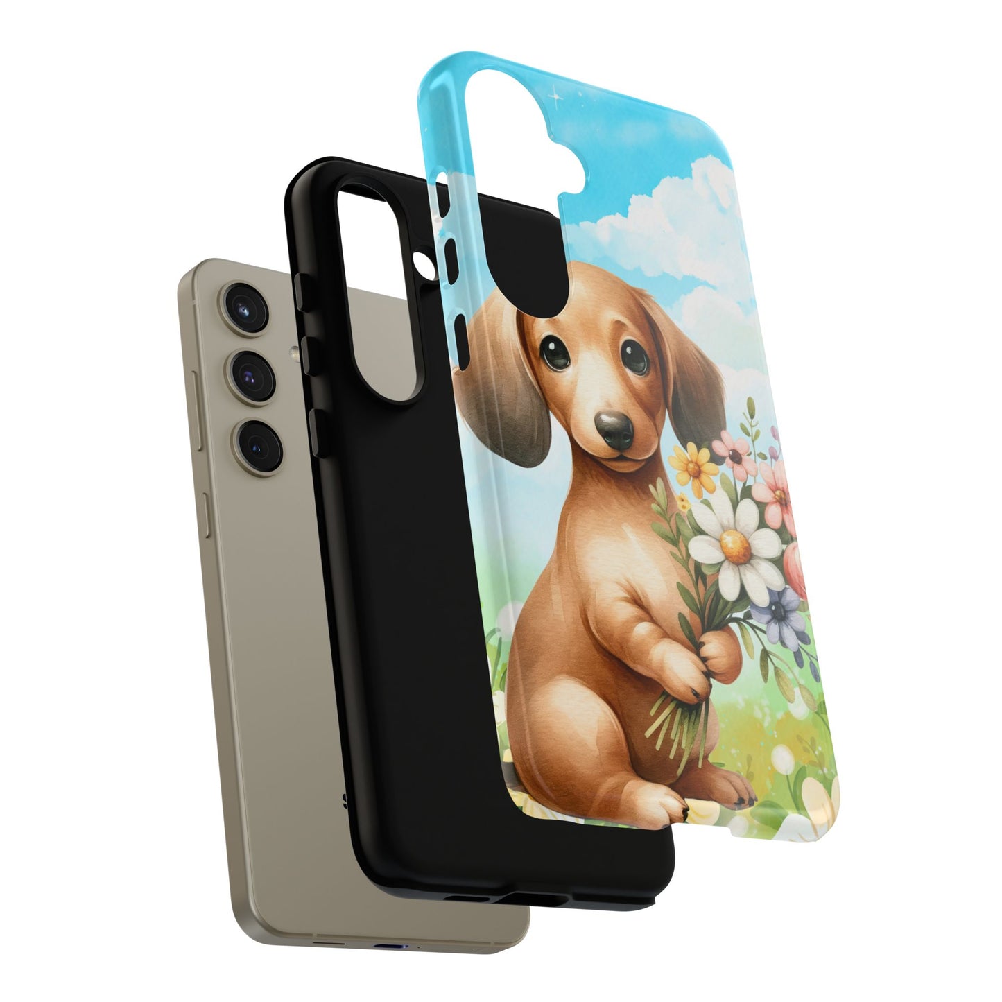 Watercolor Dachshund Dog Phone Case - Rescue Dog Apple Pixel Galaxy Spring
