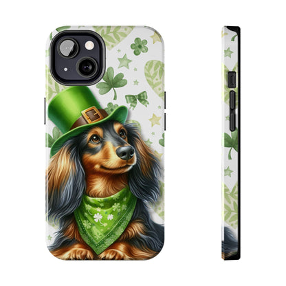 St Patricks Cute Dachshund Phone Case Dog Lover Gift Tough Phone Cover Patty